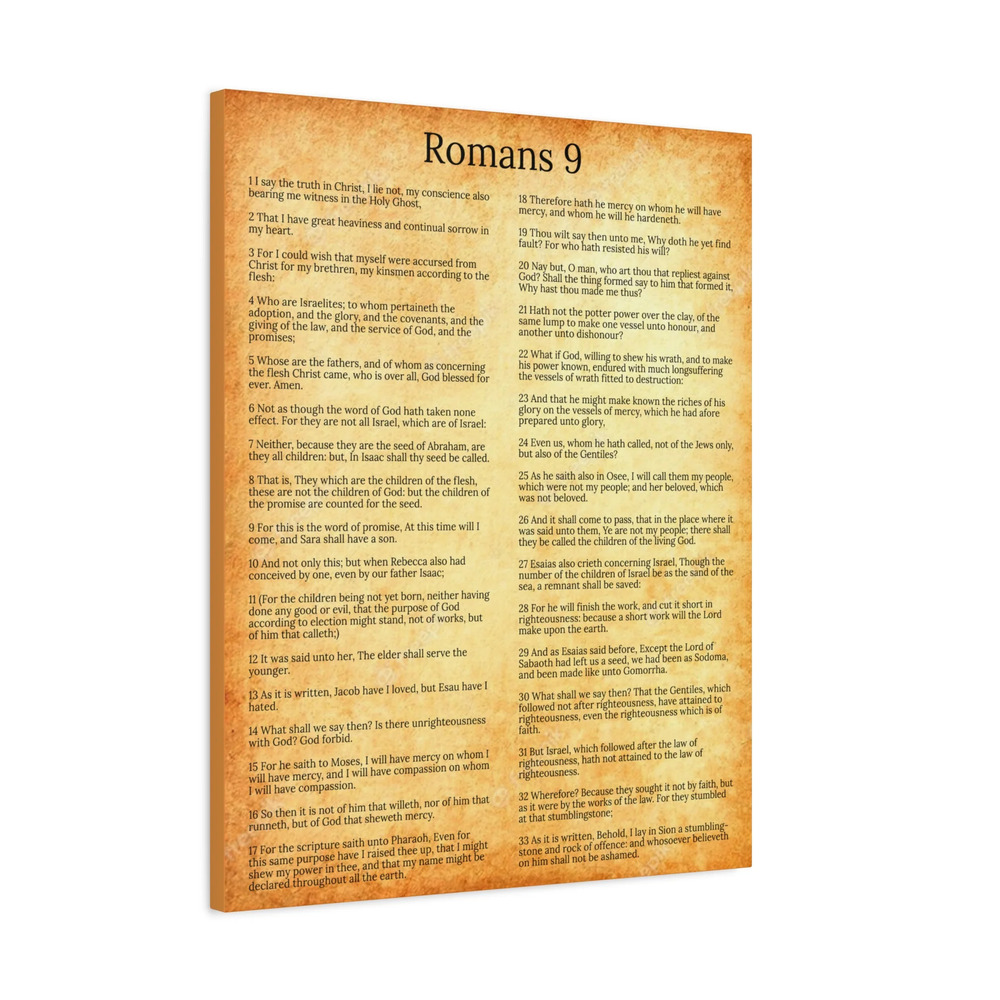 Scripture Walls Romans 9 Chapter Gold Gods Sovereign Choice Print Unframed